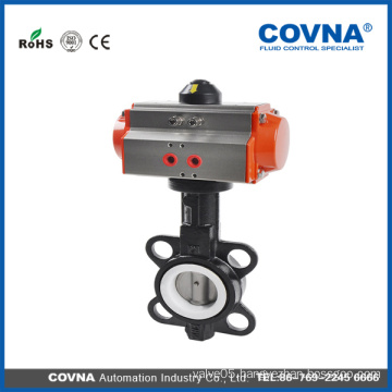 stainless steel disc ptfe sealing cast iron body pneumatic butterfly valve